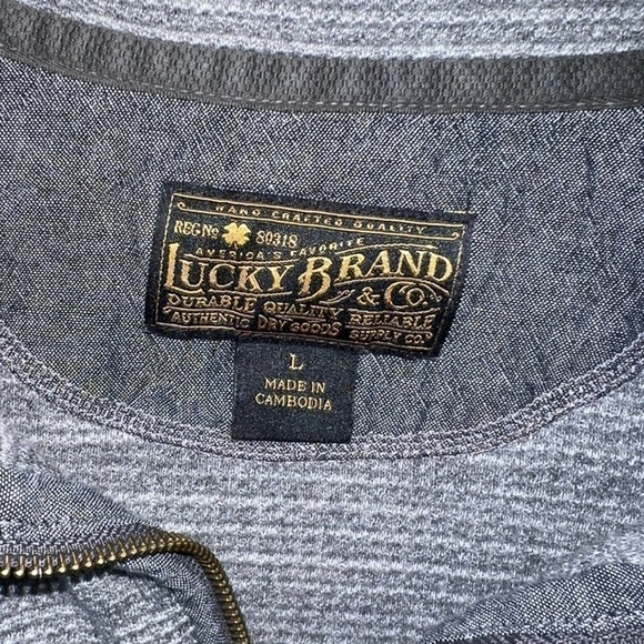 Lucky Brand Gray Quarter Zip Sweater Size Large - Picture 3 of 4